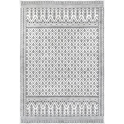 Easy-Care Reversible Gray Synthetic Area Rug, 4' x 6'