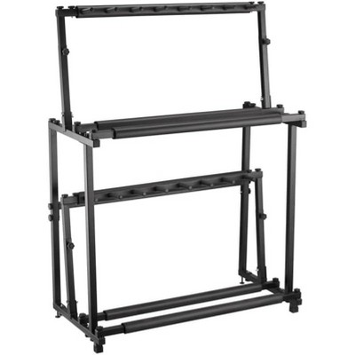 Iron Adjustable Height Double Tier Ukulele Stand Guitar Stand Violin Stand Can Hold 14 Ukulele Stands Exhibition Hall Outdoor Stand Black One Size