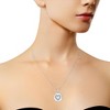 Haus of Brilliance Silver Prong-Set Diamond Accent Heart Emblemed Pendant Necklace - 3 of 4
