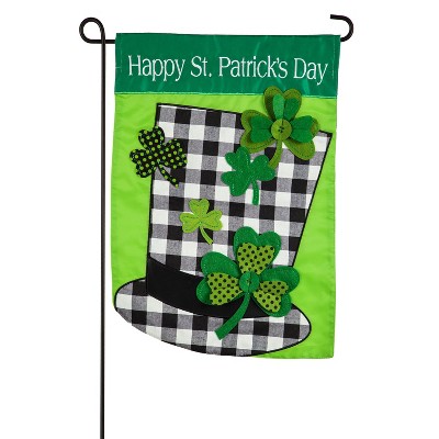 Plaid St. Patrick's Day Hat Garden Applique Flag