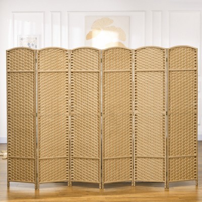 NicBex 5.6' Tall 6-panel Room Divider for Home, Folding Privacy Screen for Room Separation, Freestanding Wall Partition for Home & Office, Nature Wood