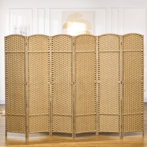 NicBex 5.6' Tall 6-panel Room Divider for Home, Folding Privacy Screen for Room Separation, Freestanding Wall Partition for Home & Office, Nature Wood - 1 of 4