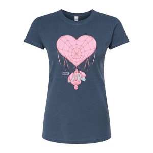 Women's - Marvel - Spider-man Valentine Heart Web Juniors Fitted Graphic T-Shirt - 1 of 3