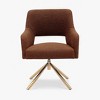 WestinTrends Genevieve Mid-Century Modern Upholstered Boucle Swivel Accent Chair - 4 of 4