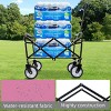Kumasinova Collapsible Foldable Wagon Cart with Strapping System,Beach Wagon Heavy Duty Utility Wagon Grocery Cart for Camping,Garden,225lbs - 4 of 4