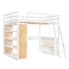 Full Size Loft Bed with Ladder, Shelves and Desk - 4 of 4