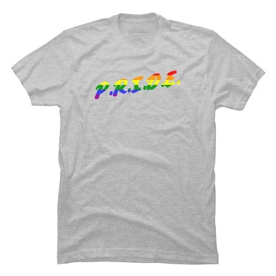 Adult Design By Humans Rainbow Colored Pride Letters By EsskayDesigns T-Shirt