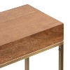 Kate and Laurel Karlsen Wood and Metal Slim Side Table, 16x8x24, Walnut Brown - 3 of 4