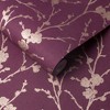 Meiying Mauve Purple and Gold Floral Trail Paste the Wall Wallpaper - 3 of 4