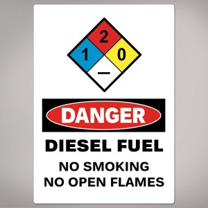 Avery Diesel Fuel No Smoking Sign Label Stickers, Waterproof, UV Resistant, Preprinted, 5" x 3.5", 8 Stickers - 1 of 4