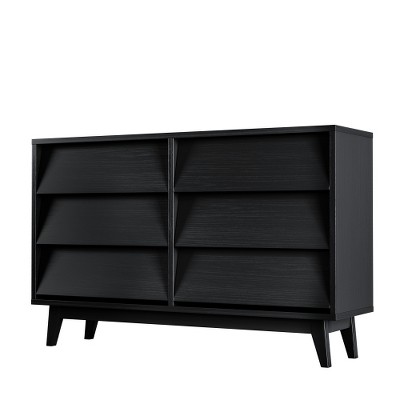 LIVAREEmlen 6 Drawer Console Table Features Vintage-style and Bevel Design