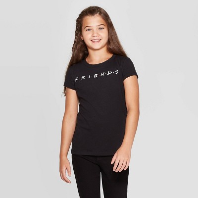 Girls' Friends Logo Short Sleeve Graphic T-Shirt - Black