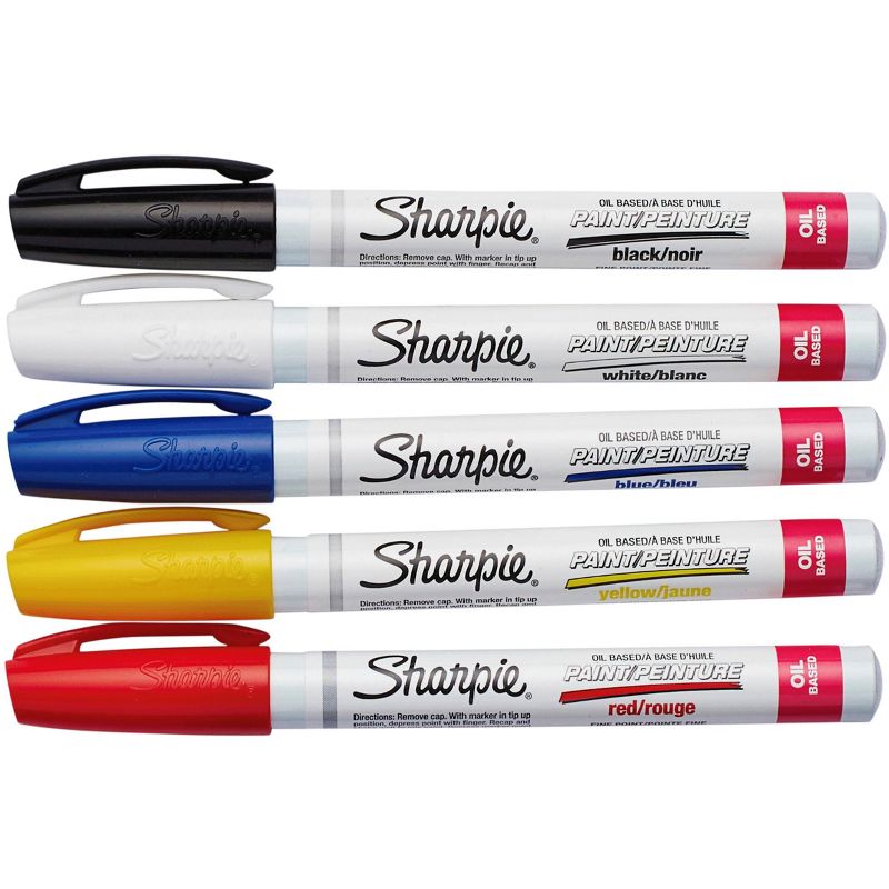Sharpie Oil-Based Paint Marker, Fine Tip, Assorted Colors, Set of 5, 3 of 5
