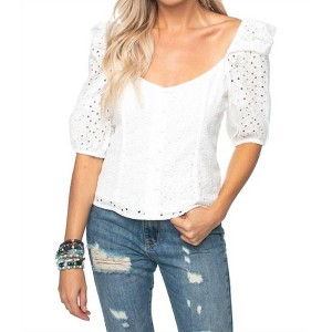 Women's Eyelet Crop Top - BUDDYLOVE - 1 of 3