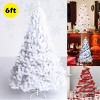 Costway 5Ft/6Ft/7Ft/8Ft Artificial PVC Christmas Tree W/Stand Holiday Season Indoor Outdoor White - 2 of 4