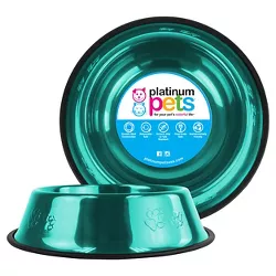 Platinum Pets Non-Tip Stainless Steel Dog Bowl 28 Oz Sapphire Blue Medium 