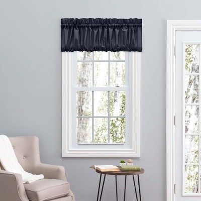 Navy Sheer Balloon Valance with Rod Pocket