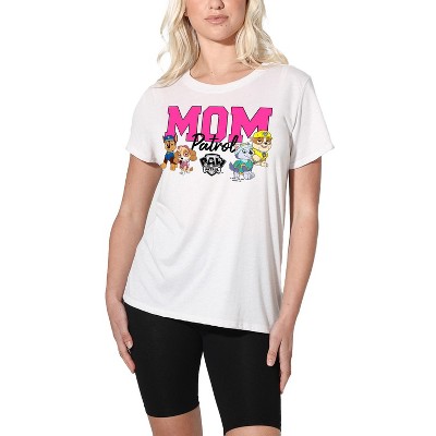Women's Paw Patrol Mother's Day Mom Patrol Loose T-Shirt White