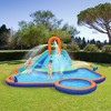 Outsunny 4 in 1 Water Slide, Inflatable Bounce House with Slide, Pool, Climbing Wall, Water Cannon, Blower, Carrying Bag, for 3-8 Years Old - 3 of 4