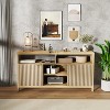 Fluted TV Stand for 65 Inch TV, Mid Century Modern Media Console, Slim Tall Entertainment Center with Storage for Living Room Bedroom - 3 of 4