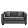 GDFStudio Leonora 59'' Modern Chesterfield Velvet Tufted Loveseat Sofa with Cushions - 3 of 4