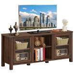 Costway TV Stand Entertainment Center for TV's up to 65'' w/ Storage Cabinets Walnut