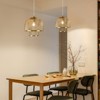 PAKOKULA 1-Light Gold Dome Pendant Light with Double Tier Open Metal Cage Mesh Shade - 4 of 4
