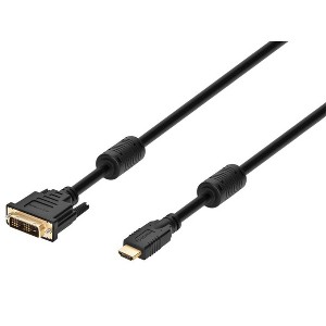 Monoprice HDMI to DVI Adapter Cable - 25 Feet - Black | Standard, 26AWG CL2, Ferrite Cores, Compatible with AVCHD / PlayStation 3 and More - 1 of 4
