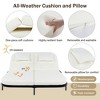 Rattan Outdoor Daybed: 5-Position Backrest, Removable Cushions, Iron Frame for Garden/Backyard/Poolside - 3 of 4
