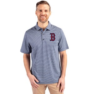 Boston Red Sox Cutter & Buck Forge Eco Heather Stripe Stretch Recycled Mens Big & Tall Polo - 1 of 1