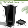 TUYOHW Set of 2 Tall Planters for Plants, 24" Tapered Tall Planters with Tray for Porch, Patio, Backyard, Large Planters for Outdoor Indoor Plants - 2 of 4
