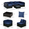 7-Piece Patio Furniture Set, Outdoor Wicker Conversation Set, All Weather PE Rattan Sectional Sofa Set with Cushions - 3 of 4