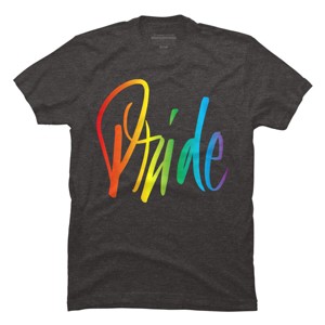Adult Design By Humans Rainbow Cursive Letters Pride By machmigo T-Shirt - 1 of 2