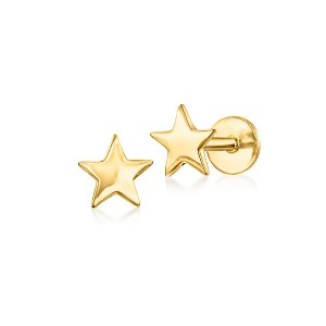 Pure Collection by Ross-Simons 14kt Yellow Gold Star Flat-Back Stud Earrings - 1 of 4