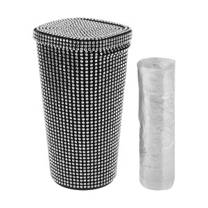 Unique Bargains Car Trash Can Rhinestones Portable Car Cup Holder Plastic Trash Bin 1pcs - 1 of 4
