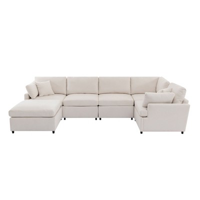 NicBex Modern 100.4" Sectional Sofa Modular U Shape Sofa Couch with Removable Ottoman for Living Room Apartment