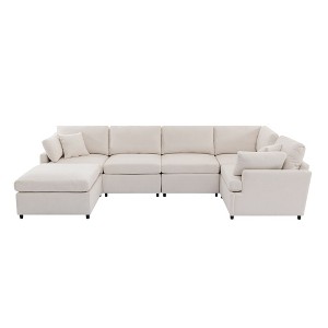 NicBex Modern 100.4" Sectional Sofa Modular U Shape Sofa Couch with Removable Ottoman for Living Room Apartment - 1 of 4
