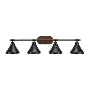 Toltec Lighting Blacksmith 4 - Light Vanity in  Dark Granite with 7" Dark Granite Cone Metal Shade Shade - 1 of 1