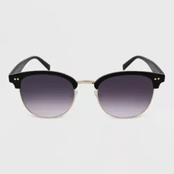 Women's Retro Browline Sunglasses - Wild Fable™ Black