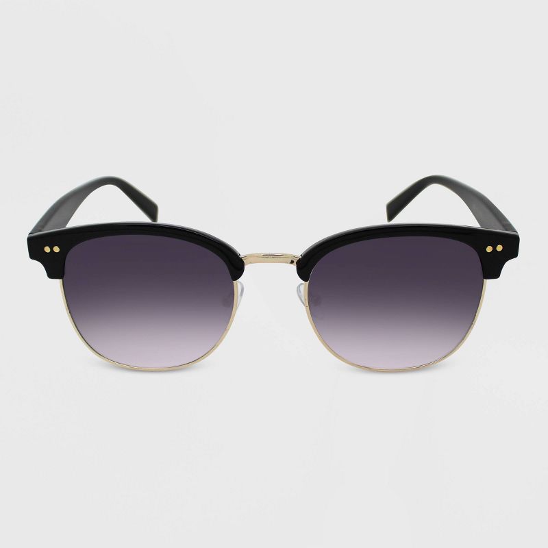 Women&#39;s Retro Browline Sunglasses - Wild Fable&#8482; Black, 1 of 6