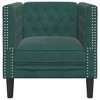 vidaXL Chesterfield Sofa Chair - Dark Green Velvet Upholstered Armchair with Sturdy Legs for Living Room - 28"x29.3"x27.8" - 3 of 4