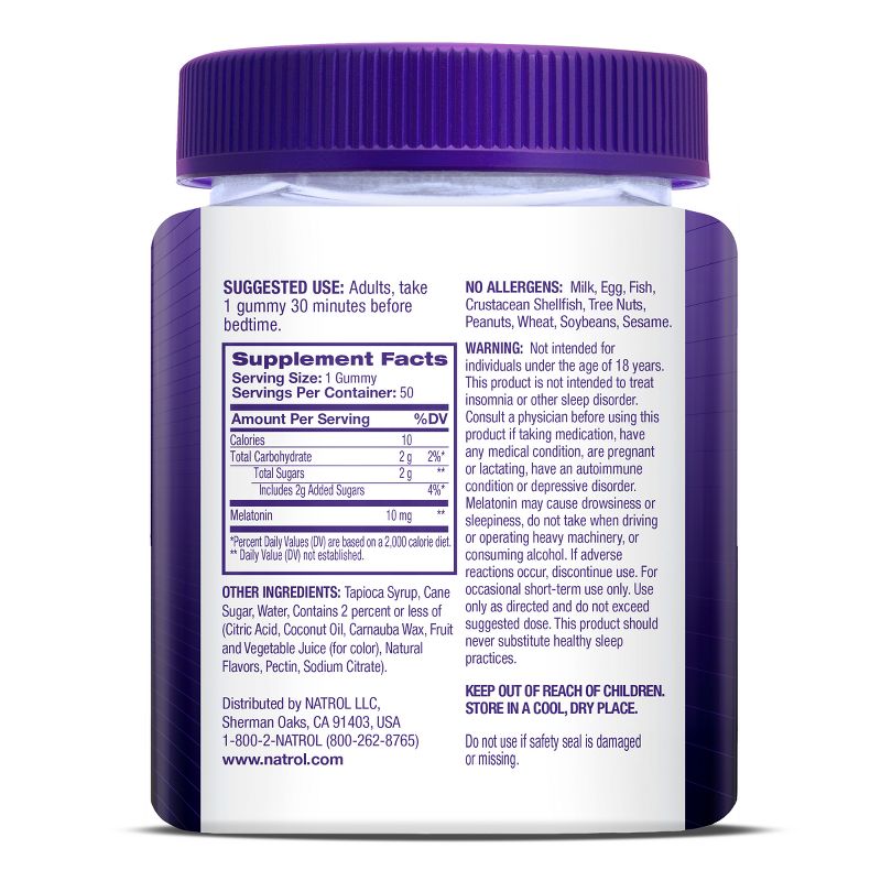 Natrol Melatonin 10mg Sleep Aid Gummies - Blueberry - 50ct, 3 of 13