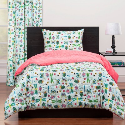 Full/Queen Snug As A Bug Reversible Comforter Set Green - Highlights