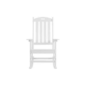 Lyngins Outdoor Rocking Chair with Slat Backrest,Glider Rocking Chair with Wide Armrest,Polyester Accent Chair for Living Room,Garden - 1 of 4