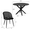 5-Piece Black Round Dining Table Set with 4 Rattan Mesh Back Chairs, Space-Saving Dining Set for Apartments-Maison Boucle - 3 of 4