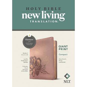 NLT Compact Giant Print Bible, Filament-Enabled Edition (Leatherlike, Rose Metallic Peony, Red Letter) - (Leather Bound)