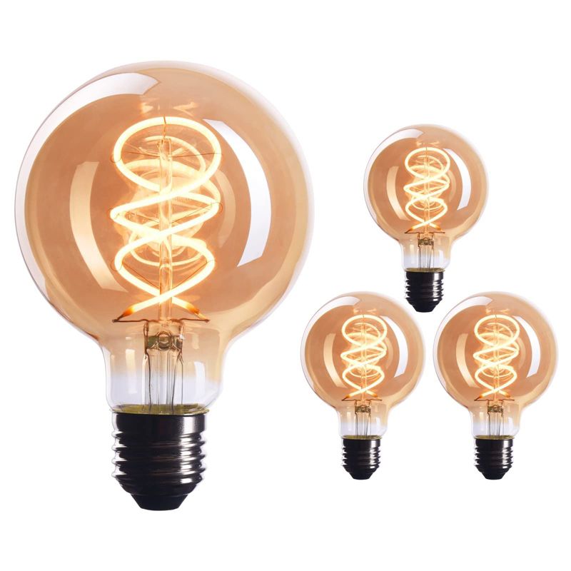 CROWN LED 110V-130V, 40 Watt, EL18 Edison Light Bulb E26 Base Dimmable Incandescent Bulbs, 3 Pack, 1 of 4