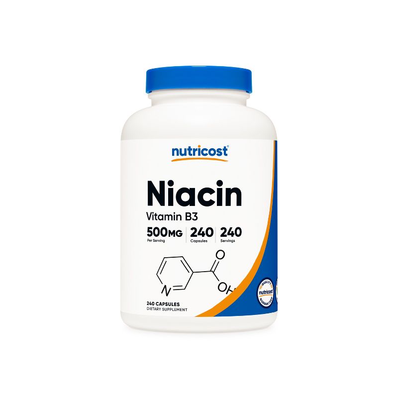 Nutricost Vitamin B3 (Niacin) Capsules (500 MG) (240 Capsules), 1 of 6
