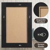 2 Pieces 36 In.H X 24 In.W Brown Solid Wood Wide Edge Hollow Right Angle Rectangular Hanging Mirror Frame Wall Mirror - 4 of 4