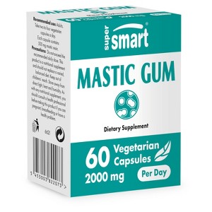 SuperSmart Mastic Gum Supplement 2000mg per Day - Natural Mastic Tree Extract for H. Pylori | Non-GMO & Gluten Free - 60 Vegetarian Capsules - 1 of 1